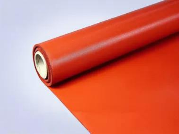 红色中型工业硅胶涂层玻璃纤维布防火毯卷